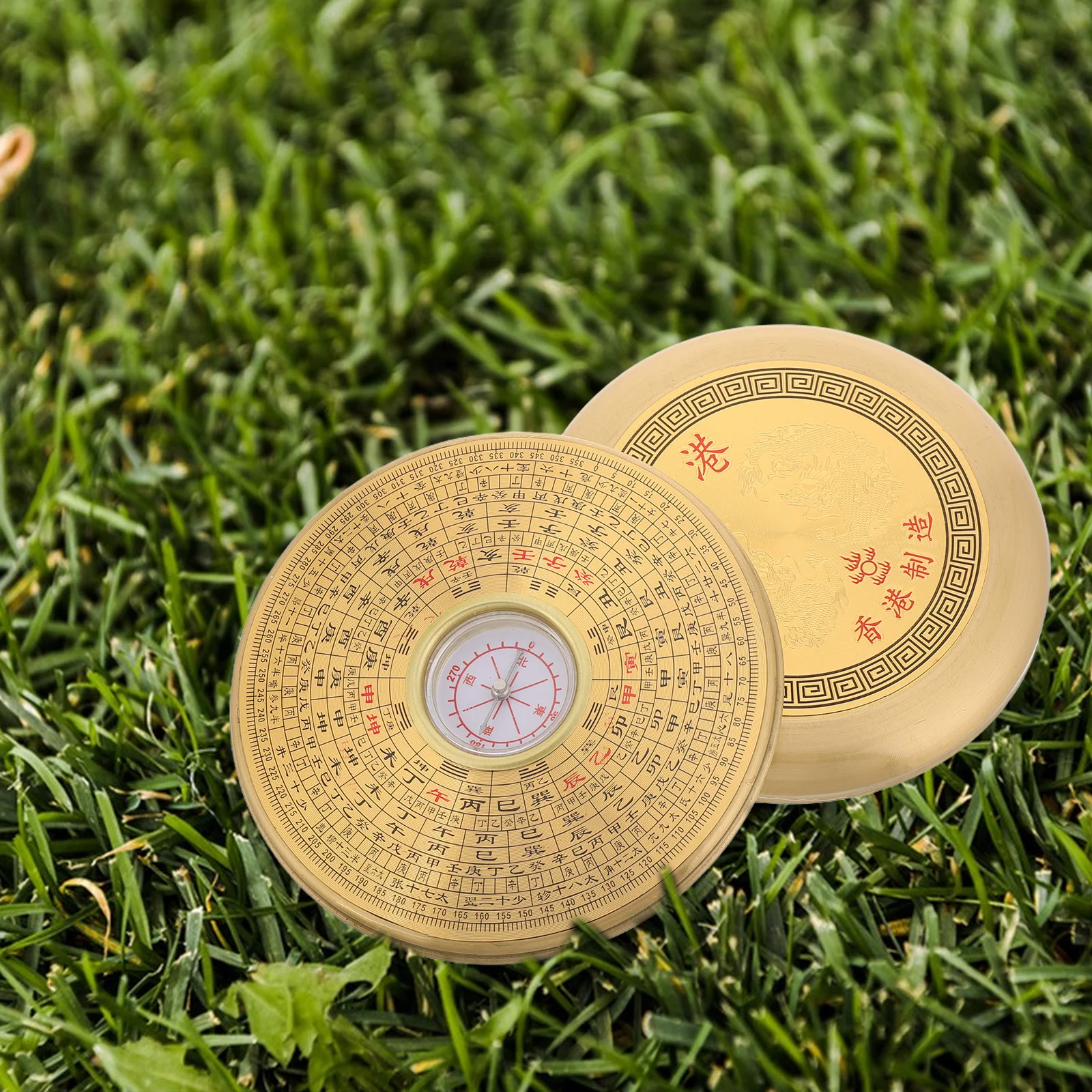 

1pc Copper Feng Shui Outdoor Adventure Hiking Camping Survival Navigation Tool Portable Pocket Mini For Men Vintage Metal Solid