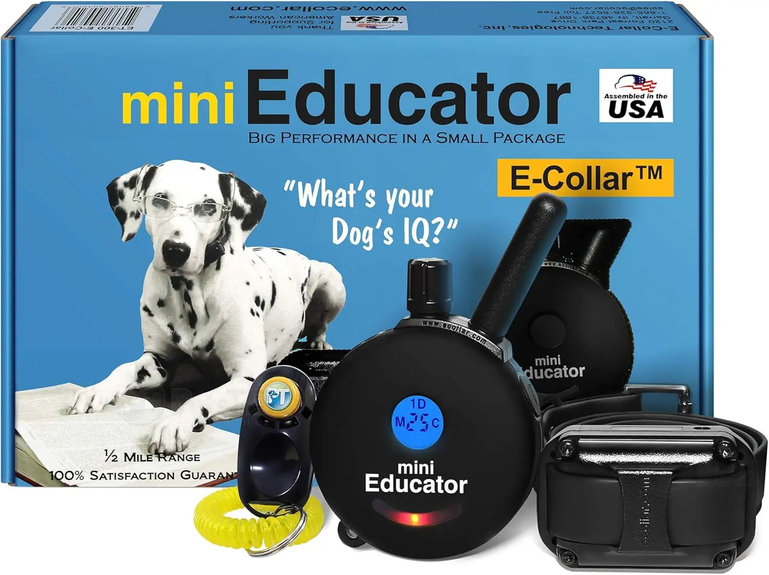 300 Black - Ecollar Dog Training Collar with Remote Control - 1/2 Mile Range, Waterproof, Rechargeable, 100 Traini