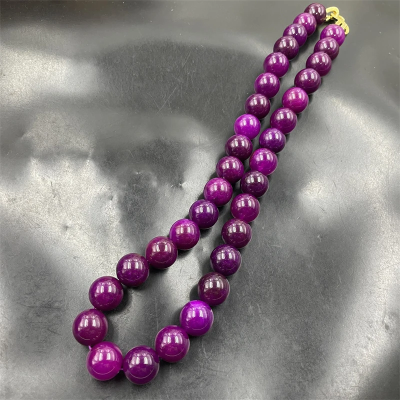 14mm Purple Sugilite Round Bead Collarbone Chain Women, Mom's Necklace