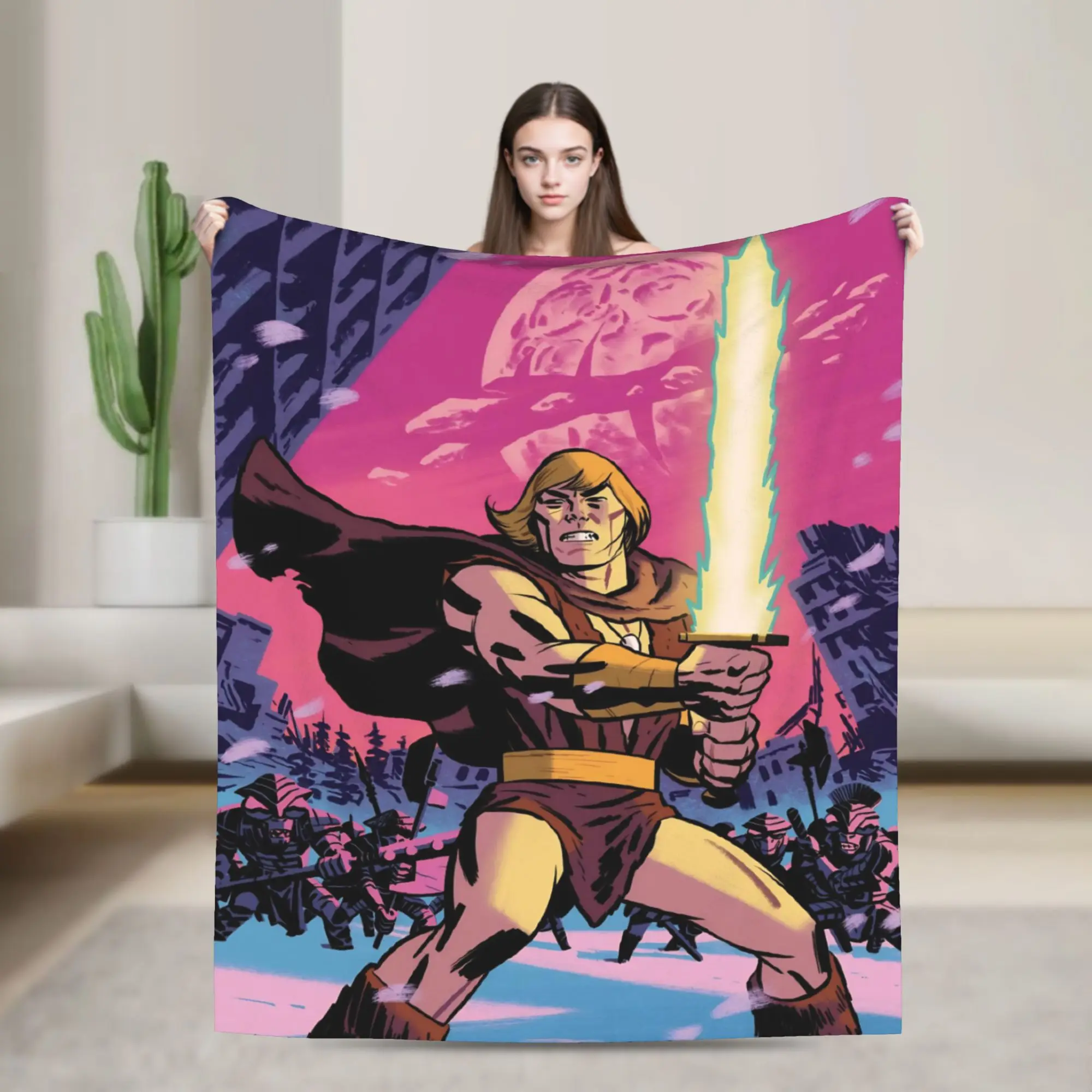Thundarr The Barbarian Blanket Multiple Sizes Soft Fuzzy Plush  Throw Blankets for Couch Sofa and Bed