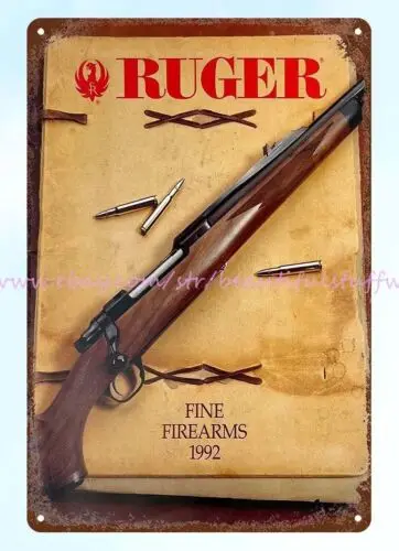 veteran kitchen plaques 1992 RUGER Sporting Arms hunting GUN metal tin sign