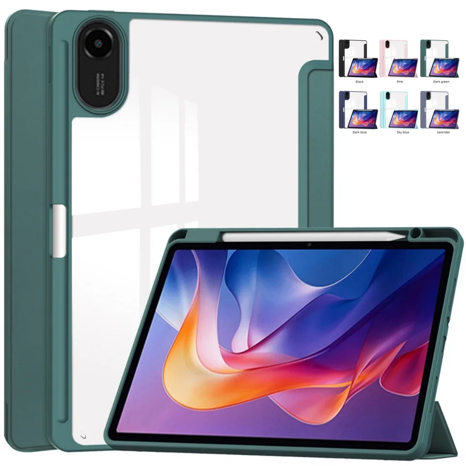 

Tablet for Xiaomi Redmi Pad 2 Case with Pencil Holder Folding Stand Acrylic TPU Back Cover for Redmi Pad 2 2025 Case 11 Inch