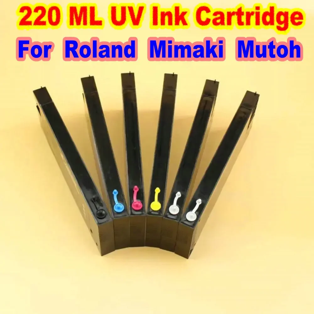 Wkład atramentowy UV 220ml puste drukarki wielokrotnego napełniania wkład UV do Mutoh Roland Mimaki wkłady do druku UV części eksploatacyjne