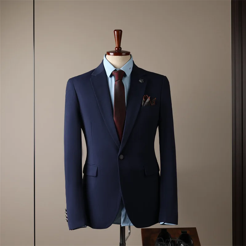 

KIDWHXR костюм пальто мужской модный отложной воротник карман тонкий мужской пиджак однобортный с длинным рукавом универсальная мужская верхняя одежда