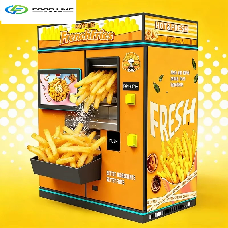Customize French Fry Chicken Fries Vending Machine Smart Sale Automatic 22 Inch Touch Screen 20-150 Pcs Capacity China
