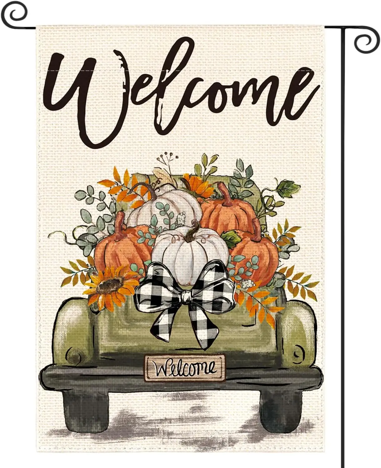 AVOIN colorlife Truck Fall Garden Flag 12x18 Inch for Outside | Double Sided, Weather & Fade Resistant, Yard Outdoor Dec llp