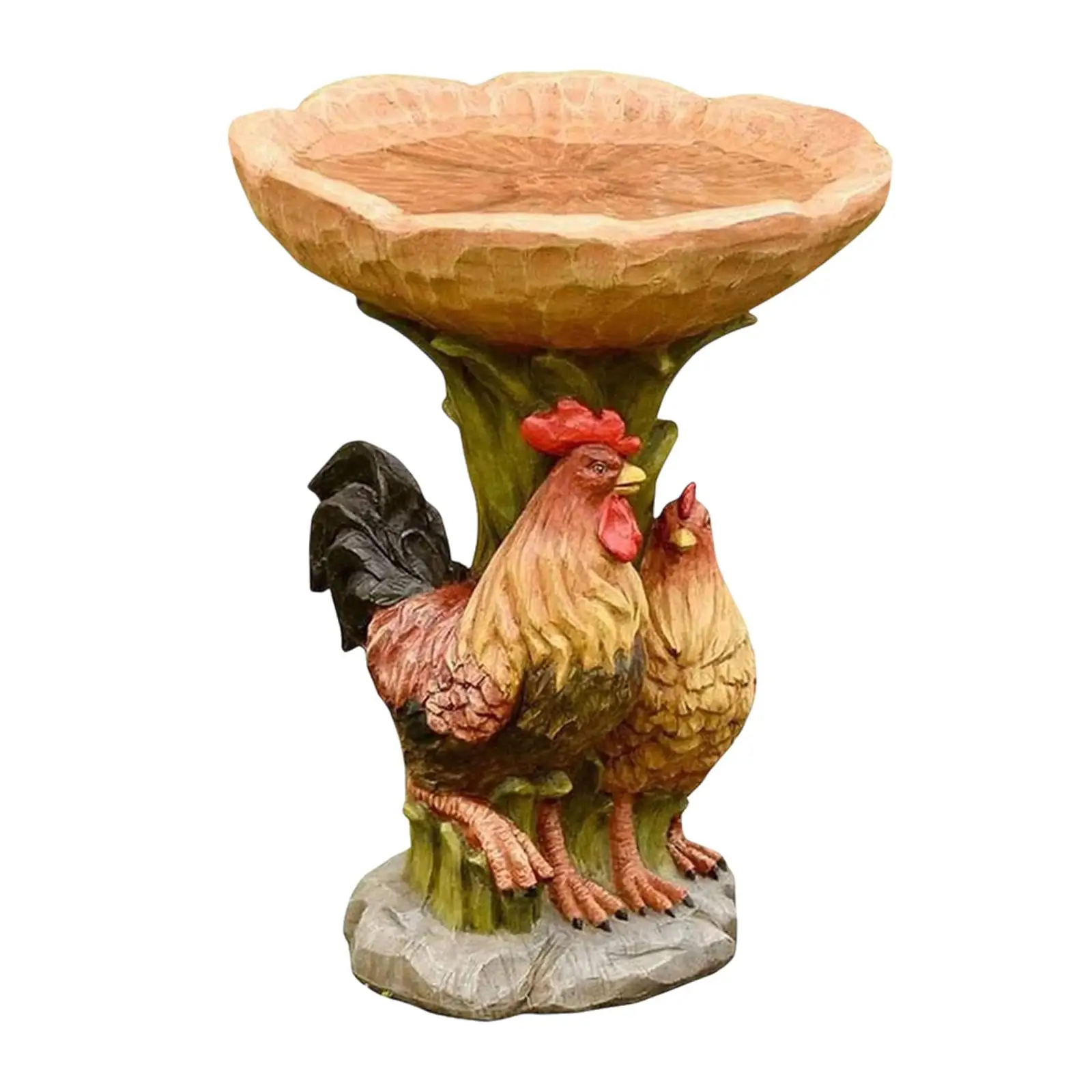 Rooster Statue Figurine Lawn Landscape Resin Feeder Garden Bird Bath Bowl for Balcony Outdoor Hummingbird Porch Housewarming Rooster Statue Figurine Lawn Landscape Resin Feeder Garden Bird Bath Bowl for Balcony Outdoor Hummingbird Porch Housewarming