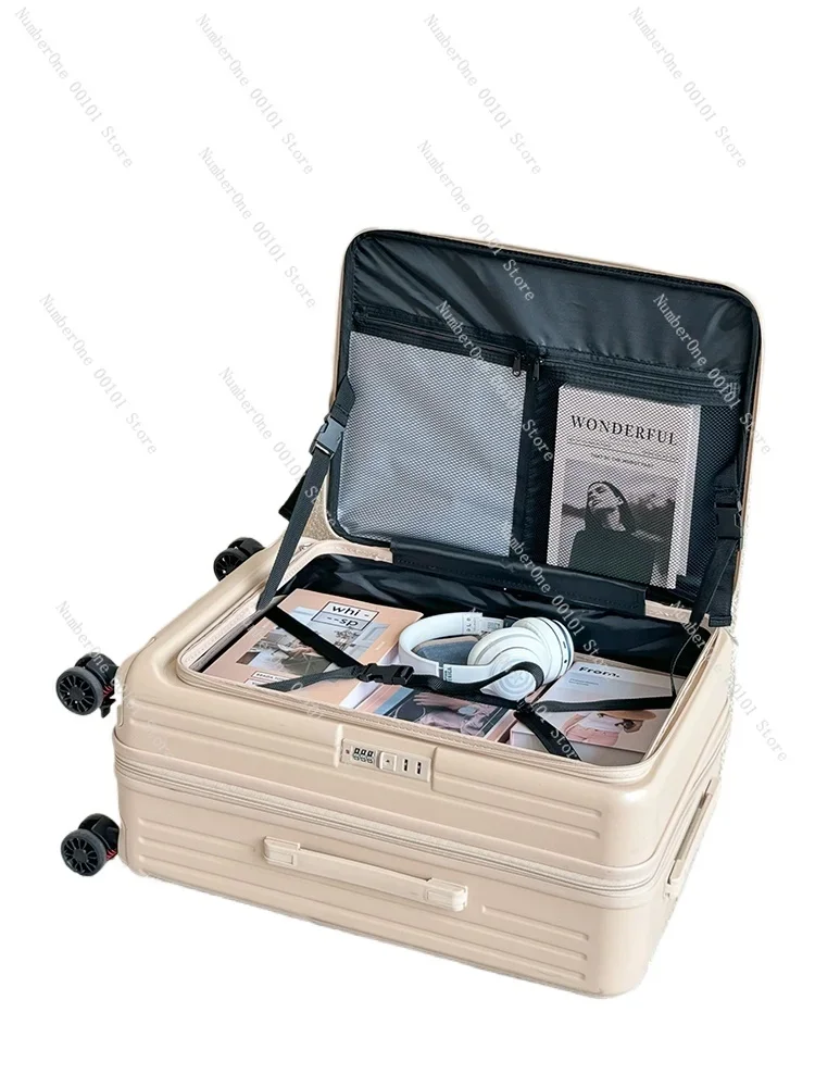 

Открытый боковой чемодан Большая вместимость расширяемый чемодан на тележке для ПК 20-дюймовый чемодан