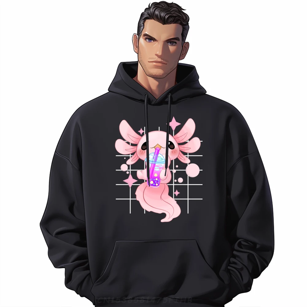 

Axolotl Boba Tea Bubble Tea Kawaii Neko Anime Girls ns Plus Size Men Clothing Luxury Hoodie