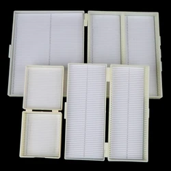 Plastic Microscope Glass Slide Box 25/50/100pcs Biological Slices Storage Case Holder For Prepared Microscope Slides