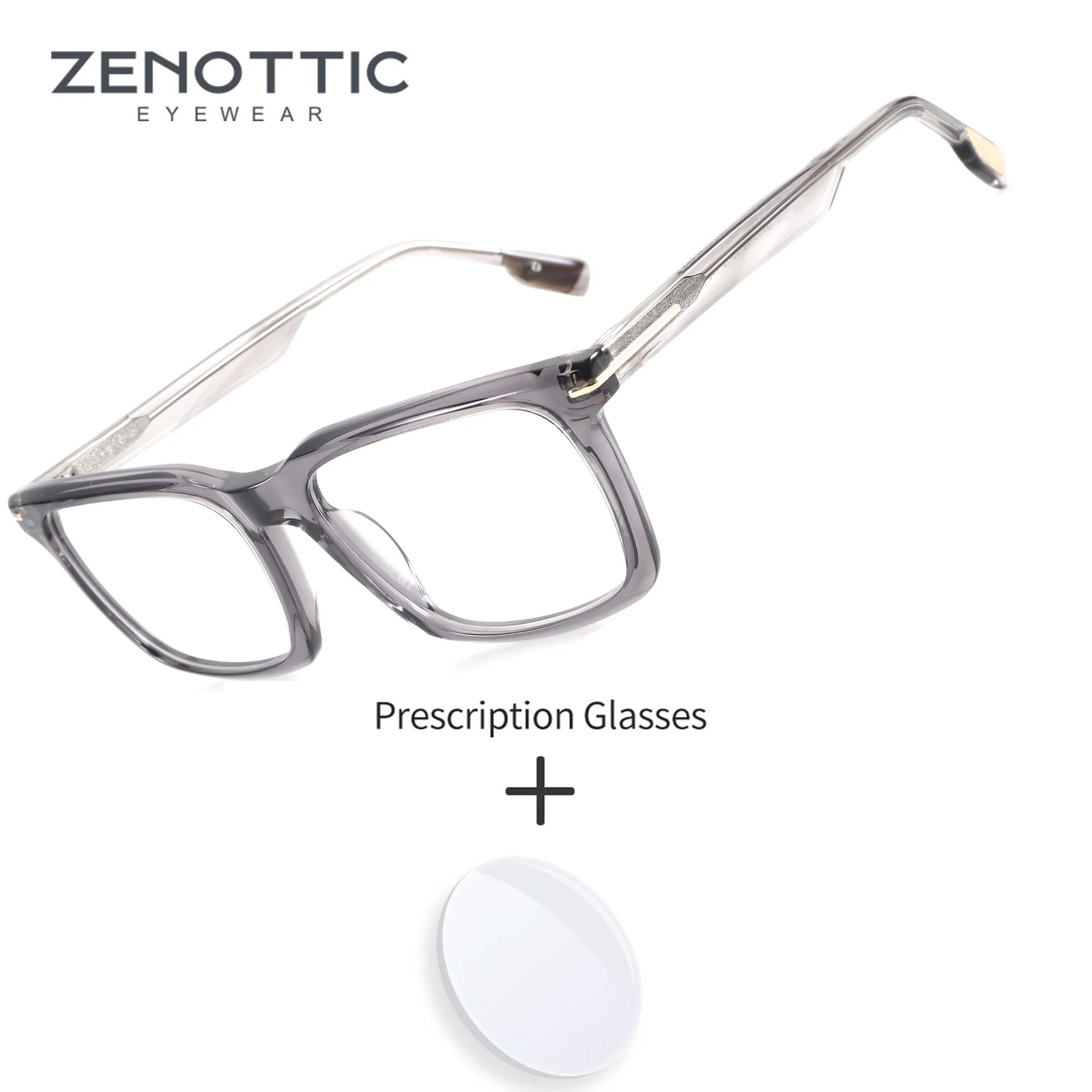 ZENOTTIC Gentlemen S Size Rectangular Acetate Optical Prescription Eyeglasses Progressive Myopia Blue Light Blocking Glasses