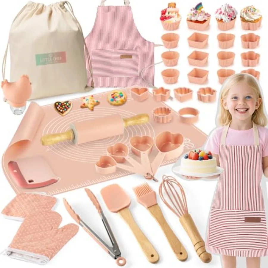 

Набор для выпечки Ultimate Baking Kit - 38 предметов, кухонные инструменты из пищевого силикона без BPA/BPS - Настоящий кулинарный набор для детей 8-12 лет - для девочек и мальчиков