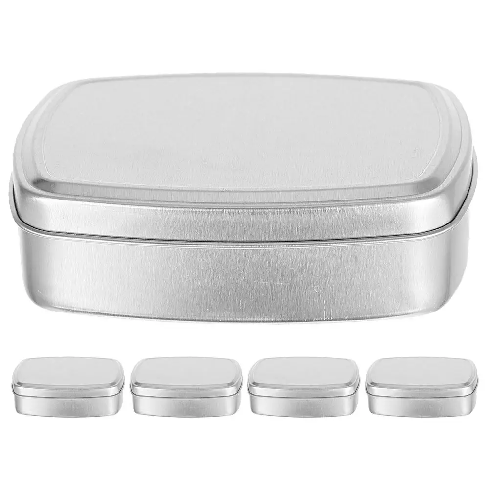 

5Pcs Rectangular Aluminum Box for Solid Perfume Aromatherapy Creams Soap Storage Portable Leakproof Travel Tin Container Small