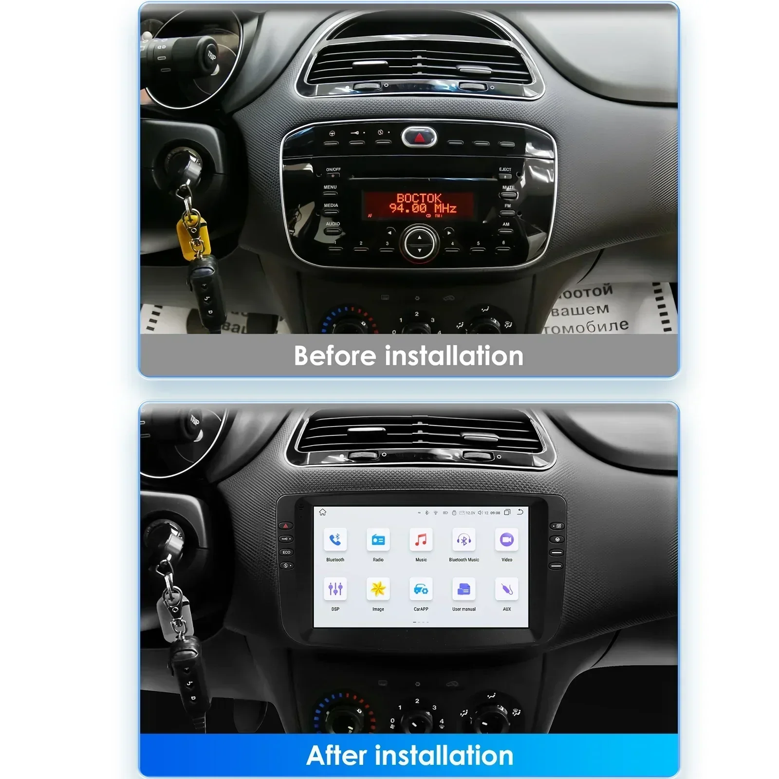 DSP 2din Android Car Radio Multimedia Video Player for Fiat Linea 2012 - 2015 Fiat Punto EVO GPS Navi Carplay Auto 4G LTE RDS AI