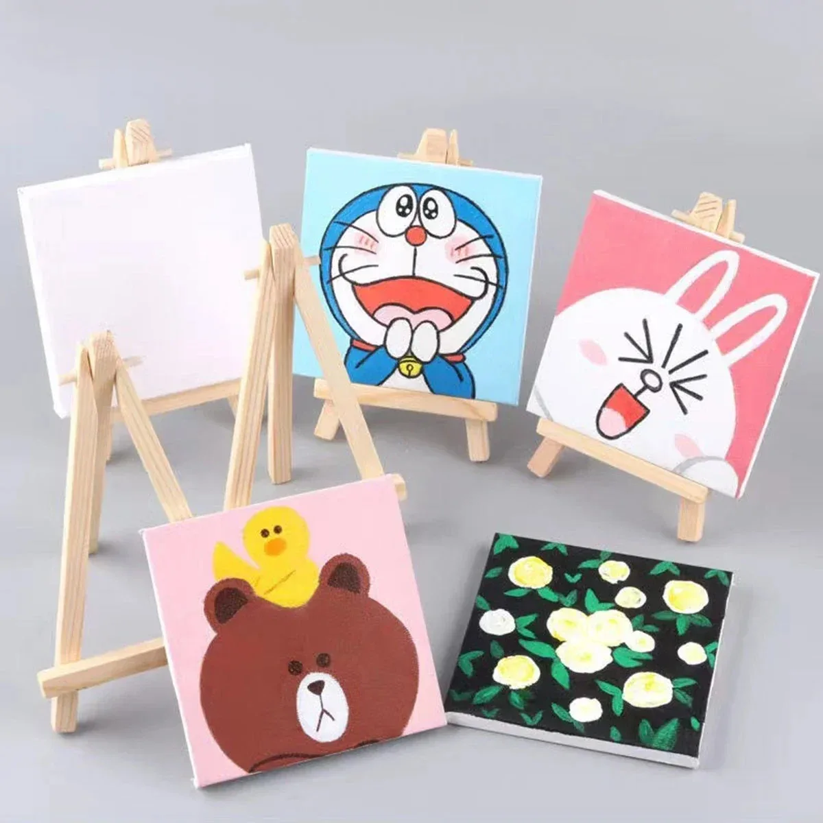 50/10pcs Wood Mini Easel Frame Desktop Triangle Display Stand Wedding Table Card Stand Holder Children Painting Craft Tripod view 3