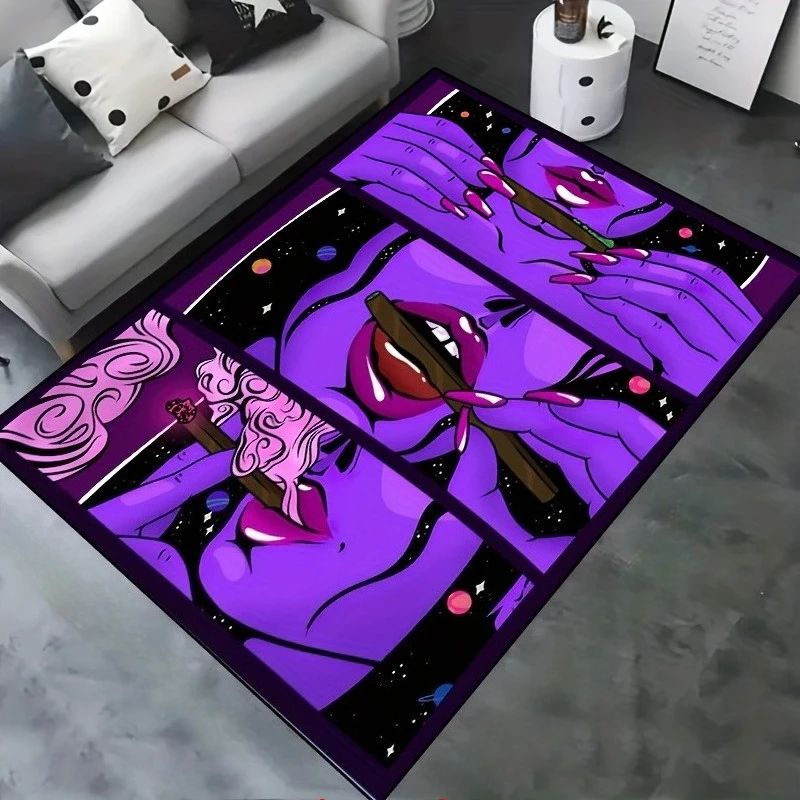 1pc Sexy Woman Smoking Pattern DoorMat, Non-slip Carpet, Suitable for Living Room, Bedroom, Bathroom, Holiday Home Decoration