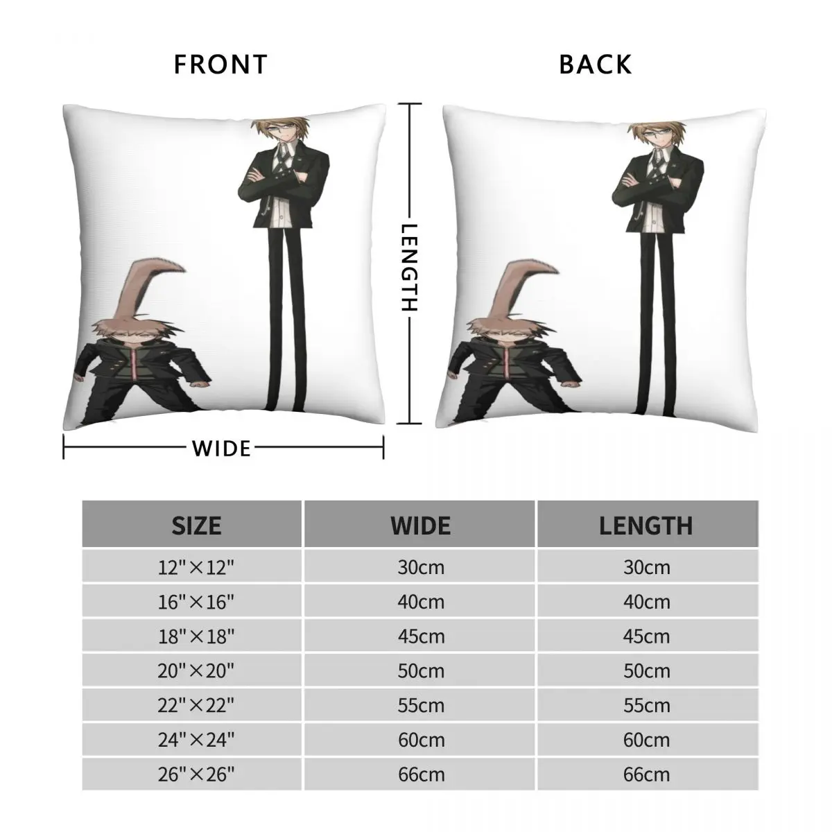 Cursed Danganronpa Image 2 Improved Square Pillowcase Polyester Linen Velvet Pattern Zip Decor Pillow Case Home Cushion Cover 18