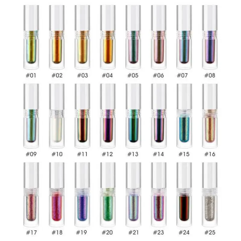 Private Label Liquid Glitter Eyeshadow Aurora Multi Chrome Shimmer Brighten Eye Shadow Chameleon Pigment Makeup Wholesale 30pcs