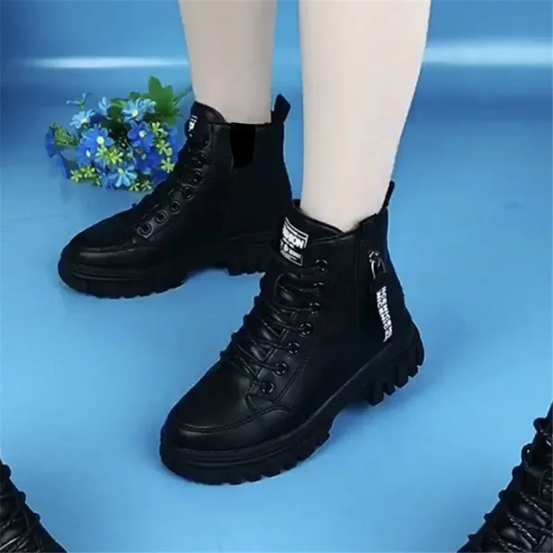 Zapatos cálidos informales para Mujer, Zapatillas de terciopelo que combinan con todo, suela gruesa de algodón, moda de invierno, 2023