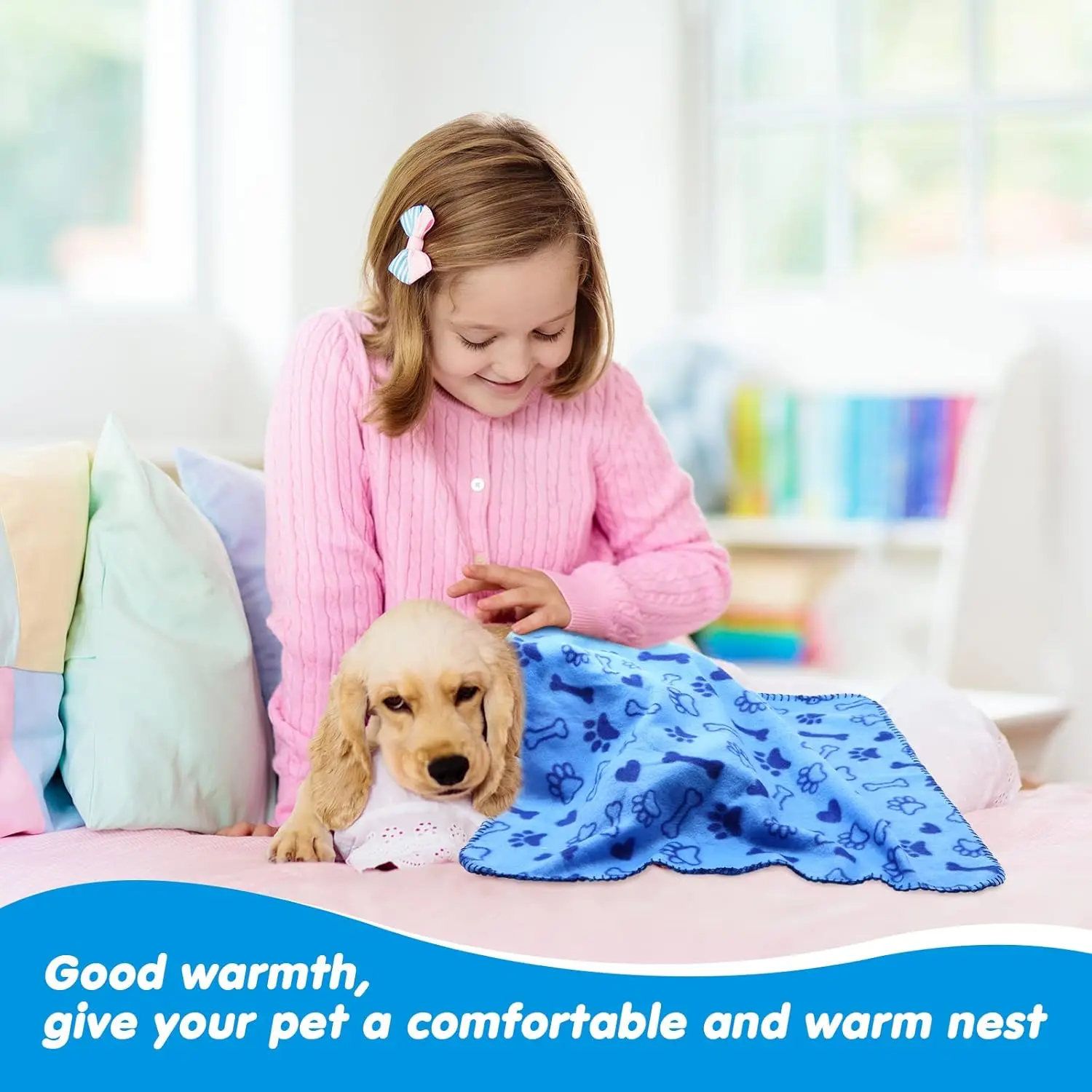 Conjunto de cobertores de lã para animais de estimação de 28 peças, tapetes de dormir macios e quentes com estampa de pata para cães e gatos, 27,5 x 39,3 polegadas