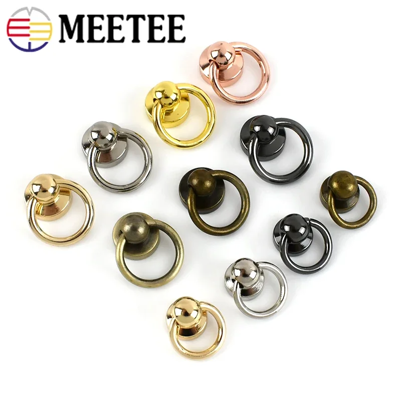 10/20Pcs Metal O Ring Side Clip Buckles 8/10mm Bag Strap Chain Connector Clasp Rivets Screw Handbag Leather Handware Accessories