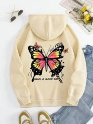 Have A Good Day Butterfly Fly Free Hoodies Men Warm S-XXL Hoodie Fleece High Quality Sweatshirt Casual Warm Clothing Female