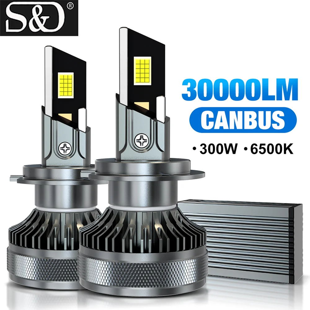 30000LM H11 H7 LED Headlight 6000K White H1 9005 HB3 9006 HB4 Bulb Canbus Turbo Auto Fog light Wireless 12V 24V Auto Diode Lamp