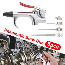 5pcs/set Air Compressor Blow Gun Metal Tool Duster Nozzle Npt Air Inlet Kit Spray Blower Inflatable Needle Cleaning Tool Kit
