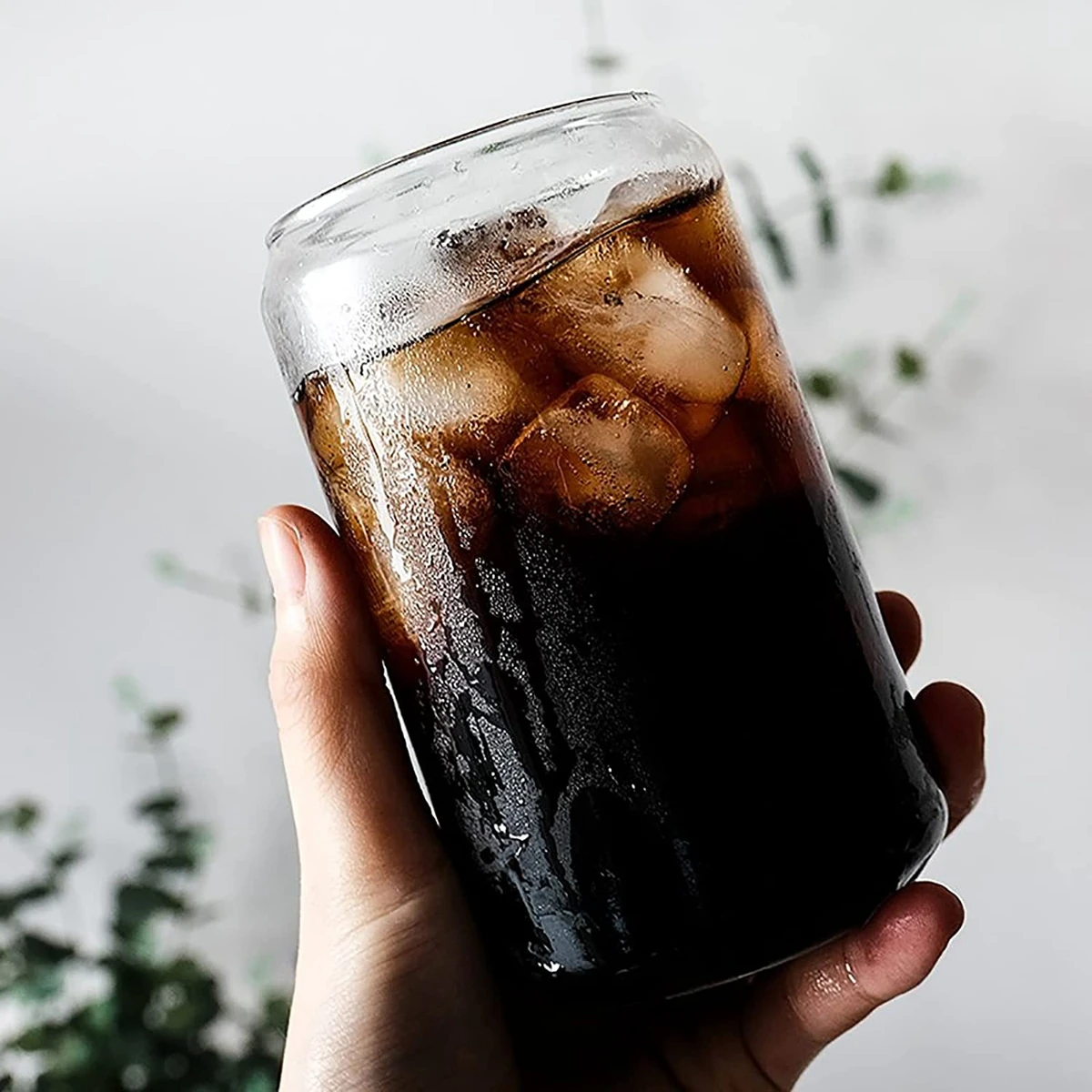 12/16oz Glass Straw Cup With Bamboo Lid Reusable Beer Can Glasses Juice Cokctail Coffee Milk Wine Cups Bar Drinkware Straws Cup