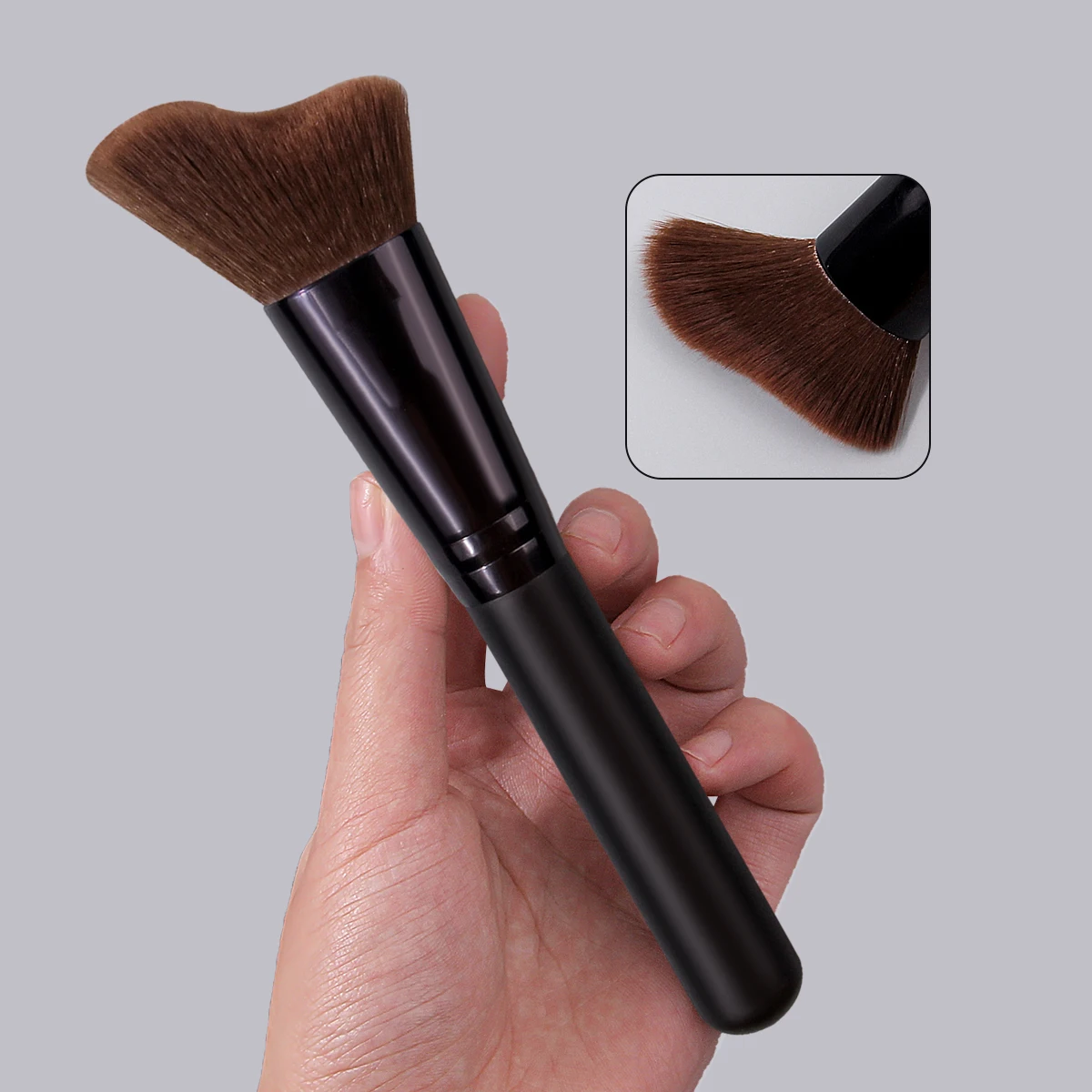 1 pieza de nuevo pincel para polvos suaves de forma irregular, una herramienta de maquillaje multiusos diseñada específicamente para el maquillaje