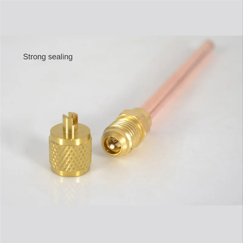 A20M 10Pcs Access Valve 1/4 inch SAE 1/4 inch OD 2.755 inch Stem Strong Core AC Air Conditioner Refrigeration Access Valve