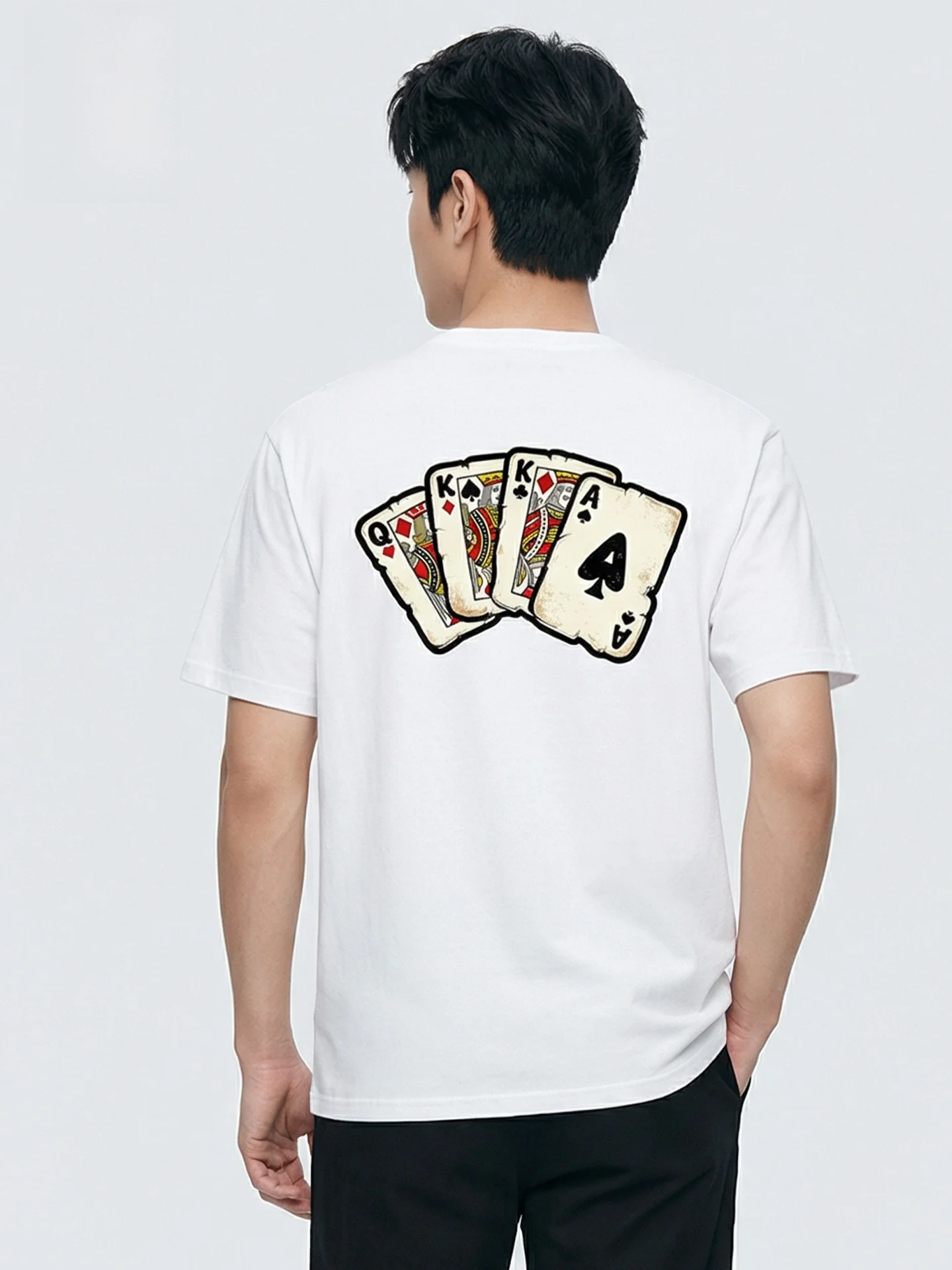 barbus-summer-2026-men's-pure-cotton-short-sleeve-t-shirt-casual-round-neck-printed-breathable-wear-resistant-poker-pattern