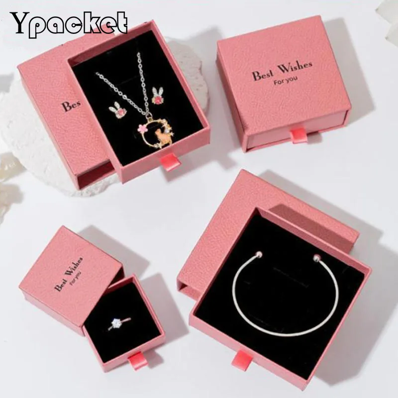30PC Pink Jewelry Organizer Paper Box Wedding Party Display Boxes For Ring Earrings Necklace Pendant Display Gift Boxer