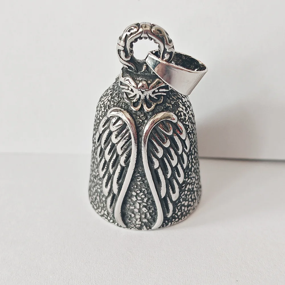 European and American fashion personality punk domineering pendant angel wings riding bell keychain hip-hop accessories