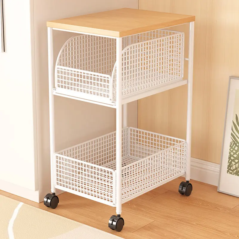 

under Desk Multi-Layer Storage Rack Small Cart Floor-Mounted Mobile Wheel Small Space Multi-Functional Storage Shelf Organizer