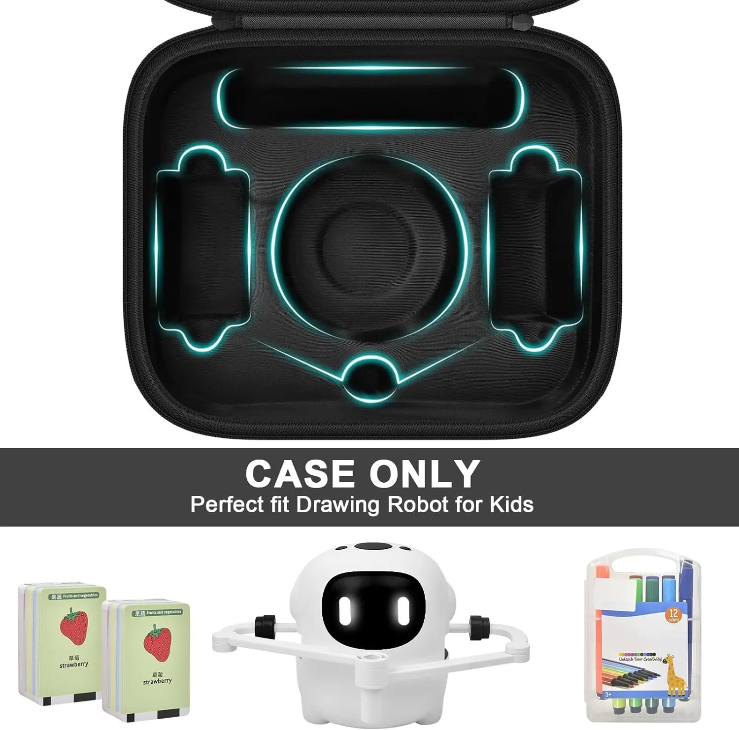 （CASE ONLY)Drawing Robot Carrying Case for RIVGOT for HOLIBIBE for Hoarosall for CYJBE, Universal Voice Interactive Educational