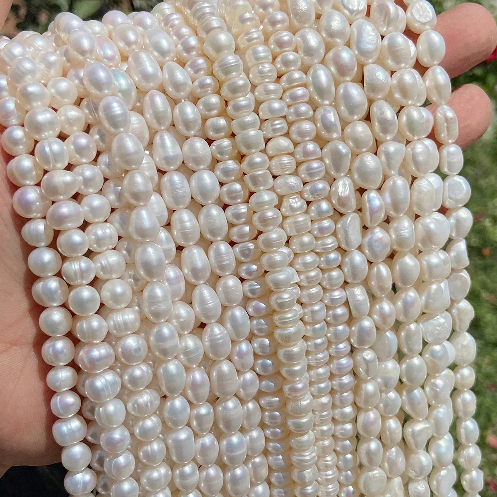 Many Kinds Freshwater Pearl Beads Natural Pearls Fine White Pearl Punch Loose Beads for Jewelry Making DIY Bracelet Accessories