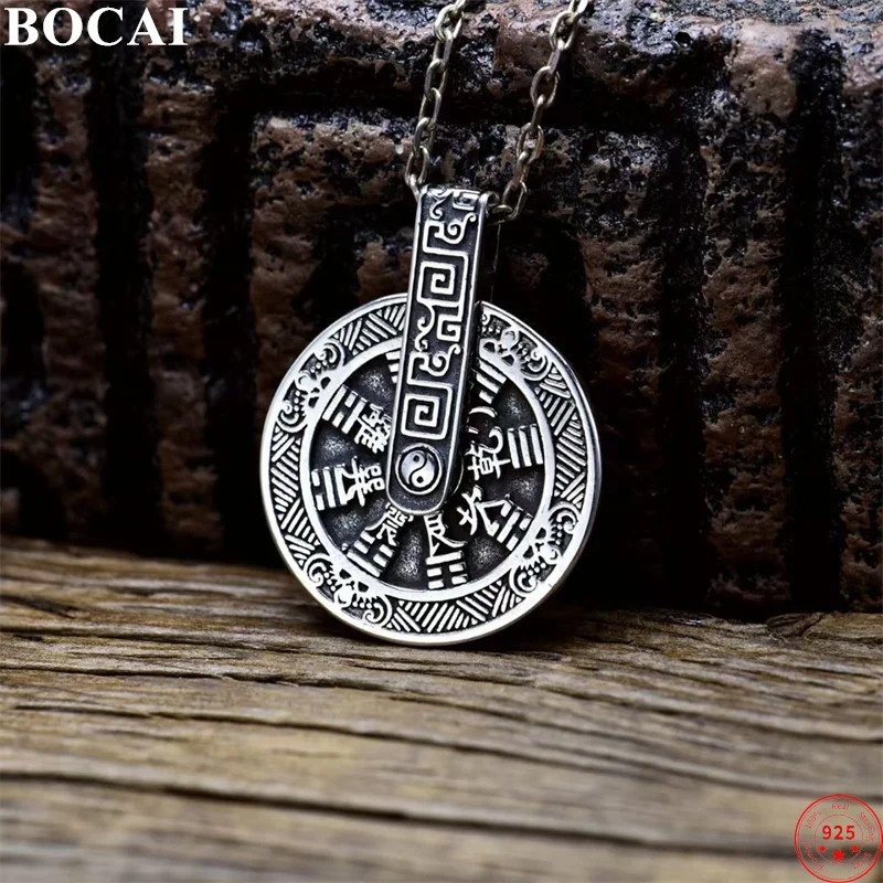 

Подвеска BOCAI S925 из стерлингового серебра для мужчин и женщин ShanGui (горный дух), очаровательная монета, восьми диаграмм, амулет, ювелирные изделия, оптовая продажа