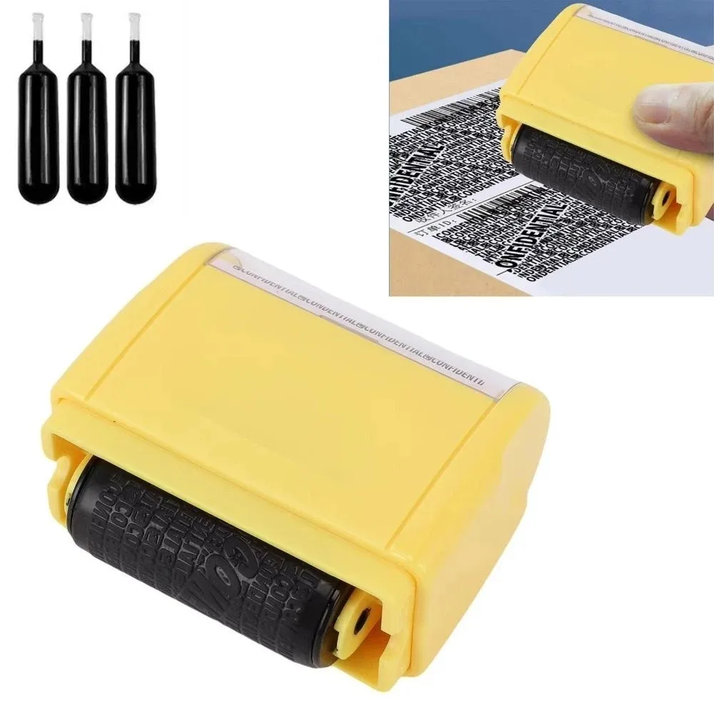 Leakproof Identity Theft Protection Roller Stamp Roller Stamp Ink Refill Identity Stamp Roller Hide ID Portable