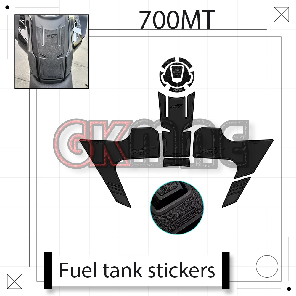 New For CFmoto 700 MT 700MT Motorcycle Modified PVC Rubber Fuel Tank Sticker Anti-slip Stickers Decorative Fishbone Sticker
