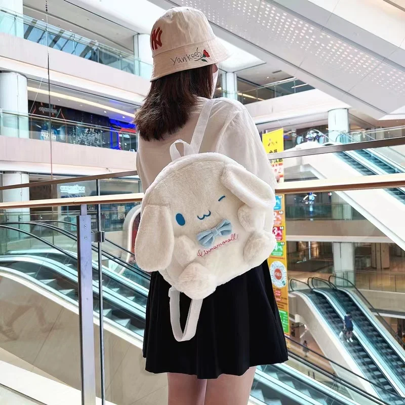 

Sanrio Plush Backpack Kawaii Cinnamoroll Kawaii My Melody Plushie Kuromi Bag Purin Dog Anime Plush Animal Gifts for Kids