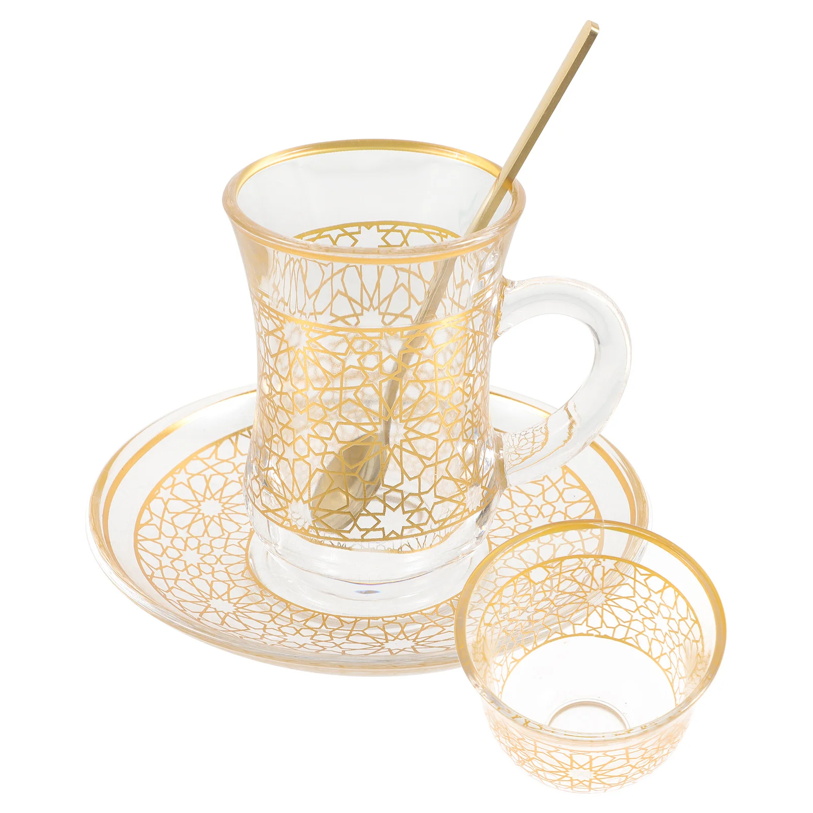 

1Set Glass Coffee Cup Set 200ml Milk Water Beverage Cup Office Home Saucer Lightweight Minimalist Cappuccino Cups