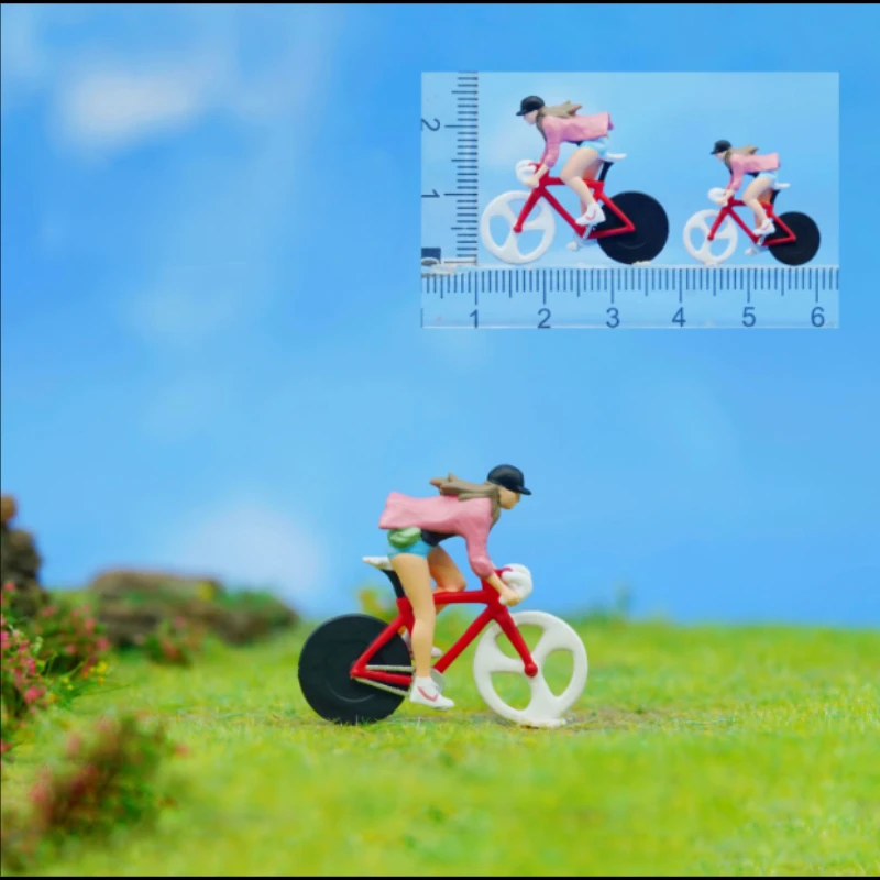 1/64 Road Bike Racing Resin Diorama Miniature Figure 1/87 Figures Model DIY Microlandscape Scene Accessory Decoration Fans