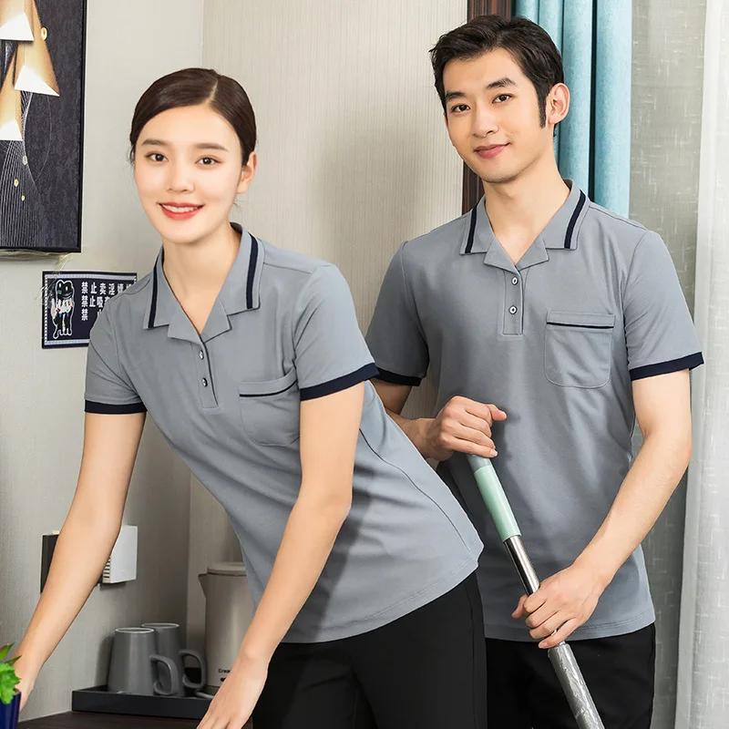 

Hotel Room Attendant Property Housekeeping Cleaning Work Clothes Female Summer Short-Sleeved Clothes Hotel Cleaning Aunt