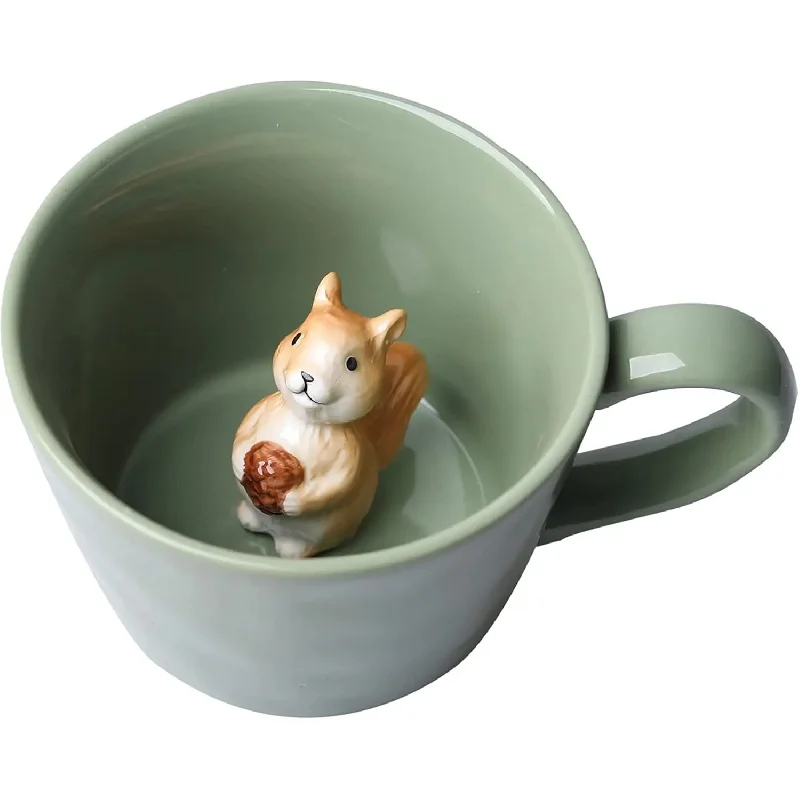 

Ceramic cup hidden 3D animal cup, cute cartoon handmade statue, holiday and birthday gifts for coffee and tea enthusiasts