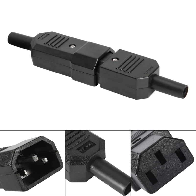 C13 C14 Plug Replacement Rewirable Power Connector Electrical 3 Pin Socket Dropship