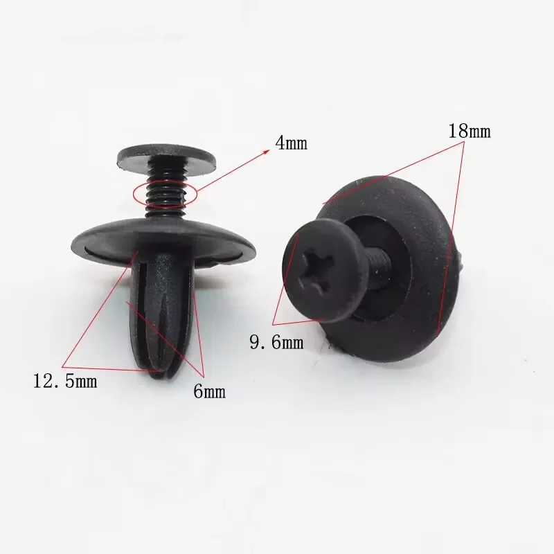 Cars Bumper Fender Trunk Gray Beige White Plastic Rivet Universal 6mm Hole Expansion Screws Fastener Clip For All Auto