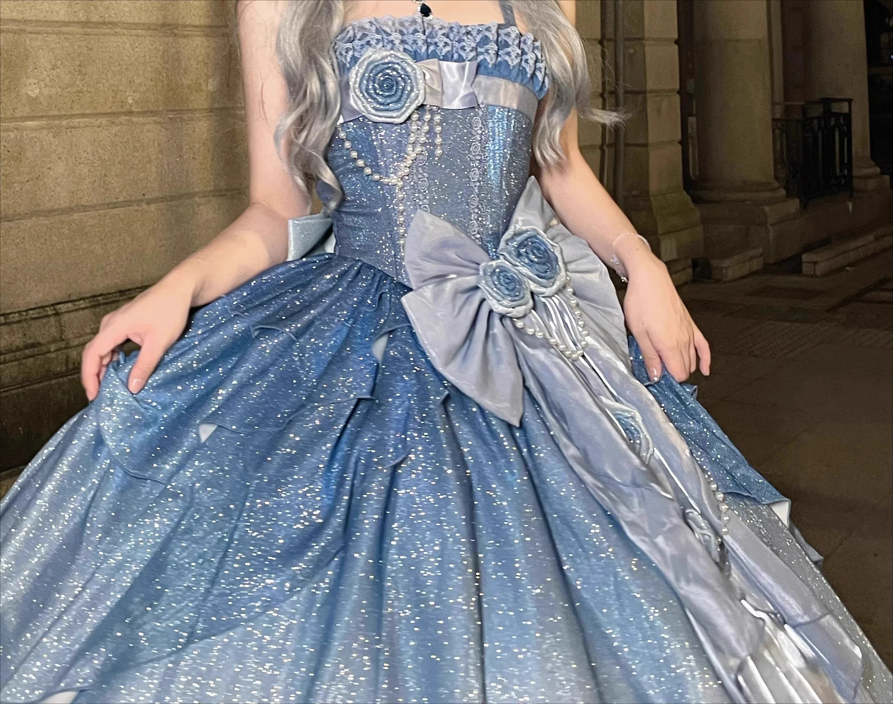 Blue Princess Lolita Long Dress Female Slim Elegant Big Bow Trailing Flower Wedding Dress Bar Mitzvah Anniversary Fairy Dresses - AliExpress 200000345 Blue Princess Lolita Long Dress Female Slim Elegant Big Bow Trailing Flower Wedding Dress Bar Mitzvah Anniversary Fairy Dresses - AliExpress 200000345