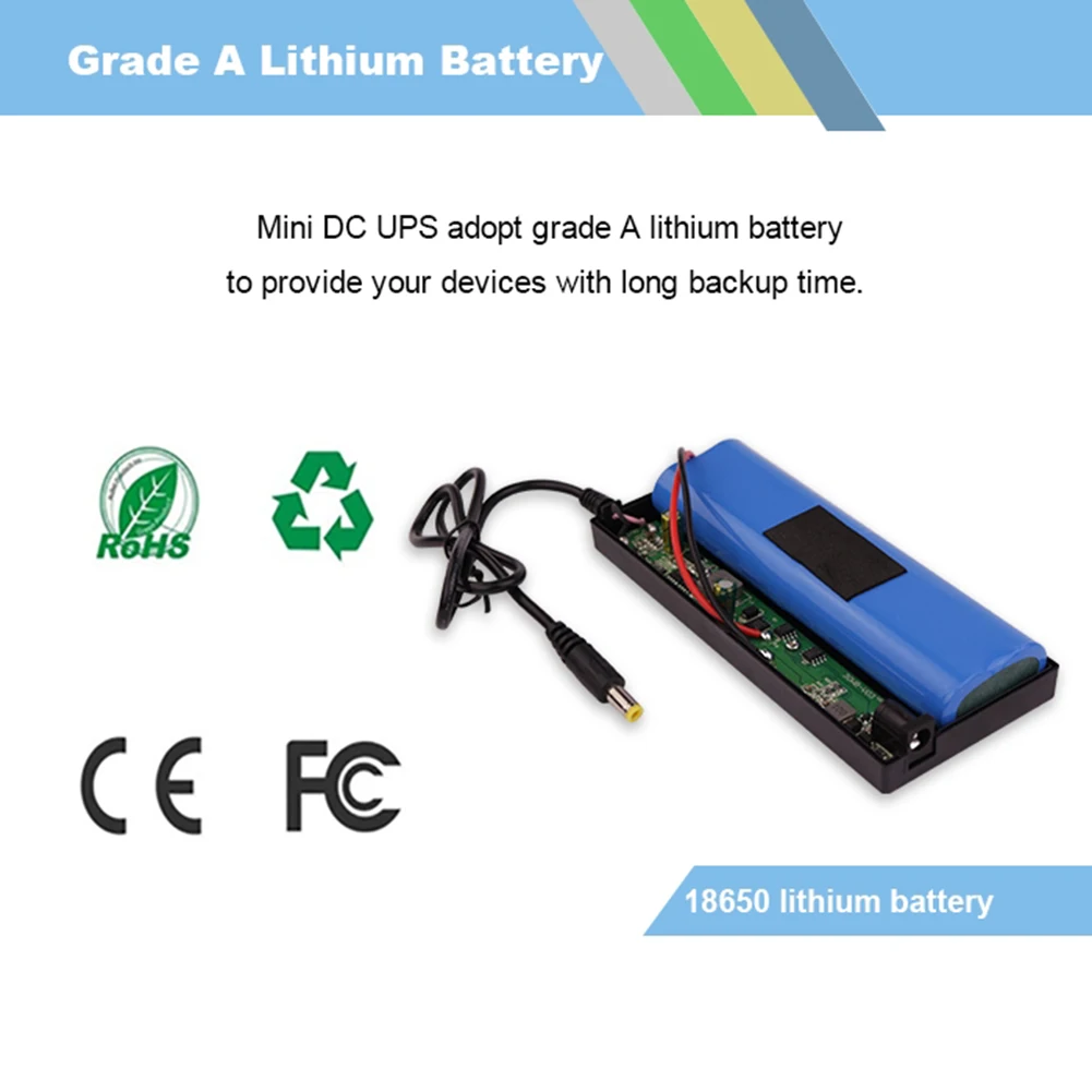 Smart DC 12V 3A UPS Backup Power Supply for Router Optical Modem with Overcharge and Overdischarge Protections