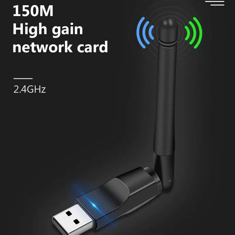 150Mbps Mini Wireless Wifi Adapter 2dBi Antenna USB Wifi Receiver Dongle MT7601 8188 Network Card EEE802.11 b/g/n